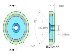 mm-a-42 - 42 x 9 mm Neodymium Rare Earth Countersunk Pot Magnet N38 -2