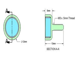 mm-c-12 - 12 x 5 mm Neodymium Rare Earth Male Stud Pot Magnet N38 -2