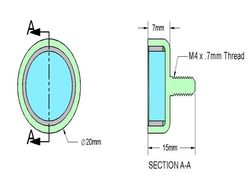 mm-c-20 - 20 x 7 mm Neodymium Rare Earth Male Stud Pot Magnet N38 -2