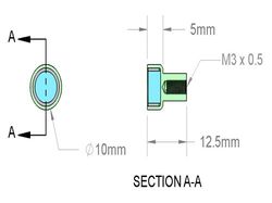 mm-d-10 - 10 x 6 mm Neodymium Rare Earth Female Stud Pot Magnet N38 -2