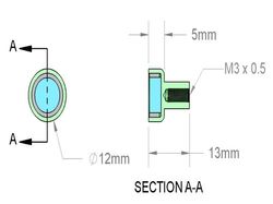 mm-d-12 - 12 x 6 mm Neodymium Rare Earth Female Stud Pot Magnet N38 -2