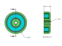 mm-h-16 - 16 x 5 mm Neodymium Rare Earth Internal Thread Pot Magnet N38 -2