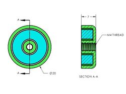 mm-h-20 - 20 x 7 mm Neodymium Rare Earth Internal Thread Pot Magnet N38 -2