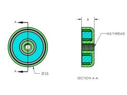 mm-h-25 - 25 x 8 mm Neodymium Rare Earth Internal Thread Pot Magnet N38 -2