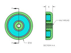 mm-h-32 - 32 x 8 mm Neodymium Rare Earth Internal Thread Pot Magnet N38 -2