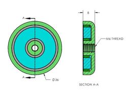 mm-h-36 - 35.99 x 8 mm Neodymium Rare Earth Internal Thread Pot Magnet N38 -2