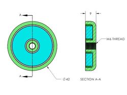 mm-h-42 - 42 x 9 mm Neodymium Rare Earth Internal Thread Pot Magnet N38 -2
