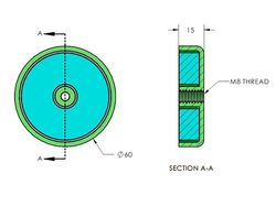 mm-h-60 - 60 x 15 mm Neodymium Rare Earth Internal Thread Pot Magnet N38 -2