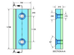 mmr-a-xc - 1 3/4 x 3/4 x 5/16 Inch Neodymium Rare Earth Channel Mounting Magnet N42 -2