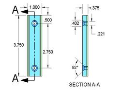 mmr-a-zc - 3 3/4 x 1 x 3/8 Inch Neodymium Rare Earth Channel Mounting Magnet N42 -2