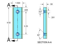 mmr-a-zx8 - 4 1/2 x 1 1/2 x 1/2 Inch Neodymium Rare Earth Channel Mounting Magnet N42 -2