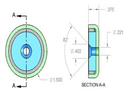 mms-a-x8 - 1 1/2 x 3/8 Inch Neodymium Rare Earth Countersunk Pot Magnet N42 -2
