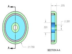 mms-b-xc - 1 3/4 x 3/8 Inch Neodymium Rare Earth Counterbored Pot Magnet N42 -2