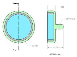 mms-c-y8 - 2 1/2 x 5/8 Inch Neodymium Rare Earth Male Stud Pot Magnet N42 -2