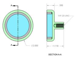 mms-d-y0 - 2 x 1/2 Inch Neodymium Rare Earth Female Stud Pot Magnet N42 -2