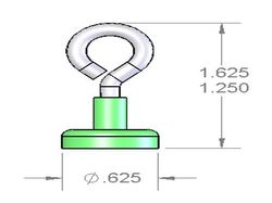mms-g-a - 5/8 x 3/16 Inch Neodymium Rare Earth Eye Hook Mounting Magnet N42 -2