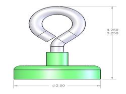 mms-g-y8 - 2 1/2 x 5/8 Inch Neodymium Rare Earth Eye Hook Mounting Magnet N42 -2