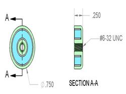 mms-h-c - 3/4 x 1/4 Inch Neodymium Rare Earth Internal Thread Pot Magnet N42 -2