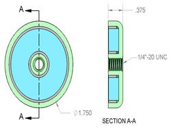 mms-h-xc - 1 3/4 x 3/8 Inch Neodymium Rare Earth Internal Thread Pot Magnet N42 -2