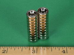 r622cs-p-n52 - 3/8 x 1/8 Inch Neodymium Rare Earth Countersunk Ring Magnet N52 1 Pair-2