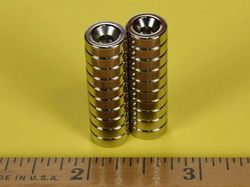 r622cs-p - 3/8 x 1/8 Inch Neodymium Rare Earth Countersunk Ring Magnet N42 1 Pair-2