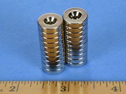 r822cs-p - 1/2 x 1/8 Inch Neodymium Rare Earth Countersunk Ring Magnet N42 1 Pair-2