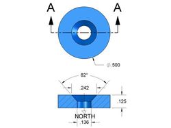 r822cs-s-n52 - 1/2 x 1/8 Inch Neodymium Rare Earth Countersunk Ring Magnet N52 -2