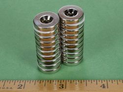 ra22cs-p - 5/8 x 1/8 Inch Neodymium Rare Earth Countersunk Ring Magnet N42 1 Pair-2
