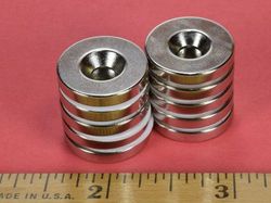 rc22cs-p - 3/4 x 1/8 Inch Neodymium Rare Earth Countersunk Ring Magnet N42 1 Pair-2