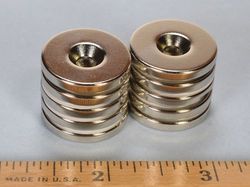re22cs-p-n52 - 7/8 x 1/8 Inch Neodymium Rare Earth Countersunk Ring Magnet N52 1 Pair-2