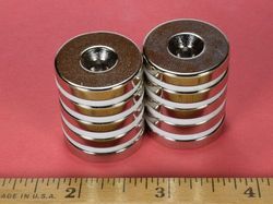 rx033cs-p-n52 - 1 x 3/16 Inch Neodymium Rare Earth Countersunk Ring Magnet N52 1 Pair-2