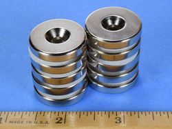 rx033cs-p - 1 x 3/16 Inch Neodymium Rare Earth Countersunk Ring Magnet N42 1 Pair-2