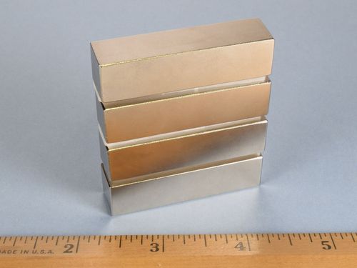 thumbnail image 2 of 2 Large N52 Neodymium Block Magnets - 3x1-1/8x1/4 - Super Strong Rare Earth 2 of 3