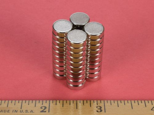 25 Pack N52 Neodymium Rare Earth Magnets – 8mm X 3mm Discs, Nickel Coated By Magnet Universe