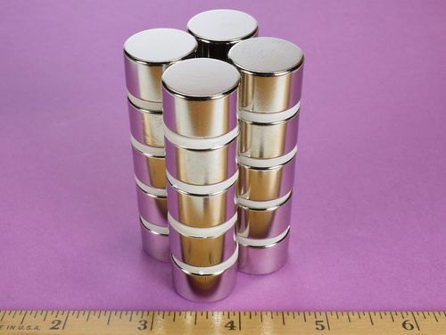 Applied Magnets 100pk N42 Rare Earth Neodymium Disc Magnets - 1x1/8 Inch, Triple Layer Nickel Coated